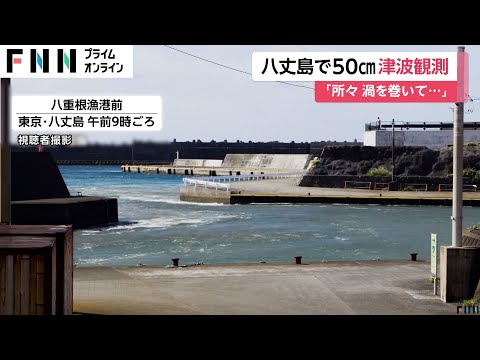 津波到達直後の八丈島「波がいつもと全然違う」　「所々渦を巻いている」　津波注意報の影響で高速ジェット便が計4便欠航