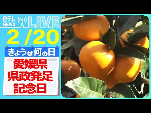 【きょうは何の日】『愛媛県の県政発足記念日』愛媛でミカンがとれなくなる!　“柑橘王国”の危機フランス・パリでの市場開拓に密着！ など ニュースまとめライブ【2月20日】（日テレNEWS LIVE）