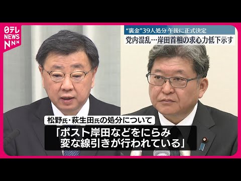 【裏金事件】自民党が39人処分 午後に正式決定 党内混乱…岸田首相の求心力低下示す