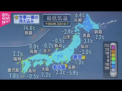 【最新天気】“強烈寒波”影響はいつまで？　きょうも日本海側を中心に雪、太平洋側は広く晴れ