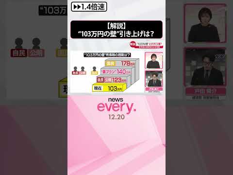 【解説】123万円で決着か…“103万円の壁”引き上げ 税制改正の与党案が正式決定 #shorts