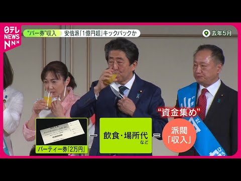 【安倍派】｢1億円超｣キックバックか…所属議員側に　“パー券”収入