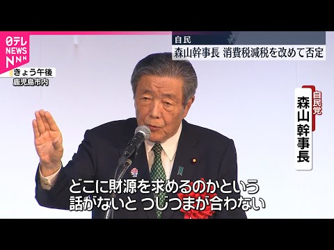 【自民・森山幹事長】消費税の減税を改めて否定 財源示さず主張するのは“つじつまの合わない話”