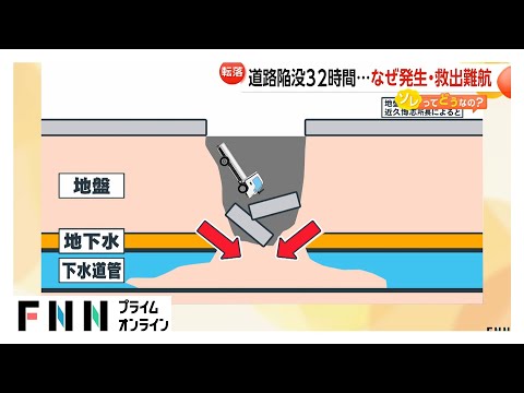 崩落の危険など“二次災害のリスク”で救助難航か…道路陥没した穴にトラック転落　救助活動続く中新たな“陥没”も発生…原因は？埼玉・八潮市【ソレどう？】