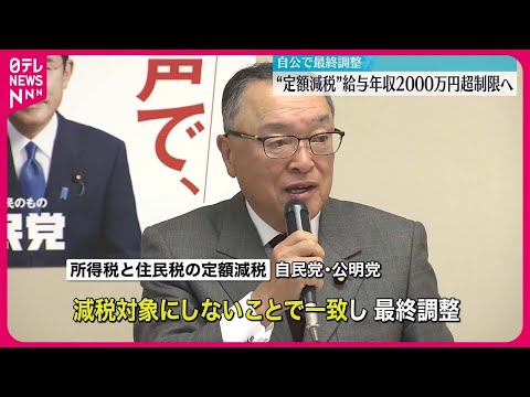 【給与年収2000万円で制限】所得税などの定額減税 自公が最終調整