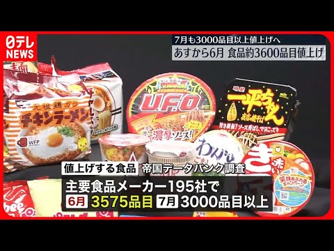 【6月の値上げ】即席麺だけで約500品目…食品全体で約3600品目