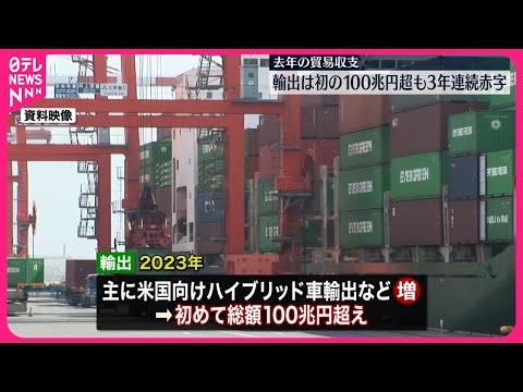 【去年の貿易収支】3年連続赤字 輸出は初の100兆円超も…