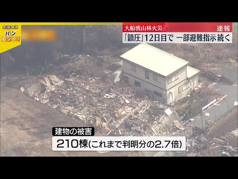 【速報】大船渡山林火災、市が「鎮圧」発表 一部避難指示続く