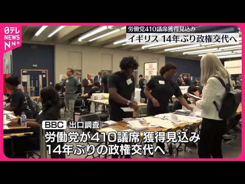 【イギリス総選挙】最大野党・労働党…410議席獲得の見込み 14年ぶり政権交代へ