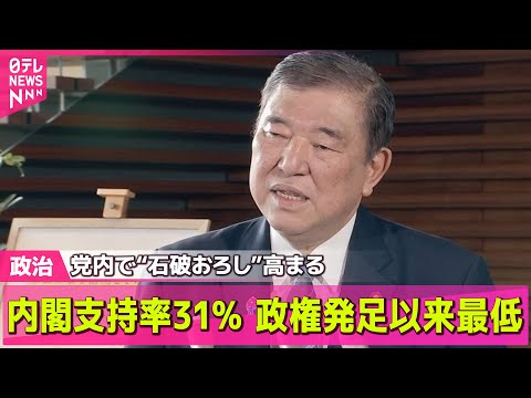 【政治ニュース】内閣支持率31％　商品券配布問題で釈明追われ…党内で“石破おろし”高まる/自民党新人議員に商品券配布　「政治とカネ」再び　など――政治ニュースライブ（日テレNEWS LIVE）