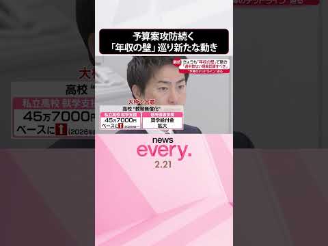 【予算案】ギリギリの攻防続く 「年収の壁」与党側の新たな案に野党側は反発「過半数割れの現実を認識すべき」 #shorts