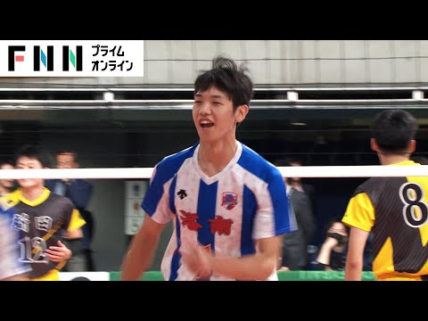 京都・洛南2年生エース中上烈のバックアタック炸裂　愛媛・新田にストレート勝ち【春高バレー・男子1回戦】